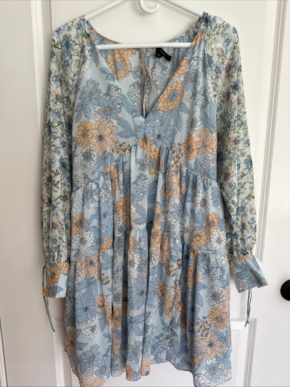 JCrew NWOT mixed floral knee length dress